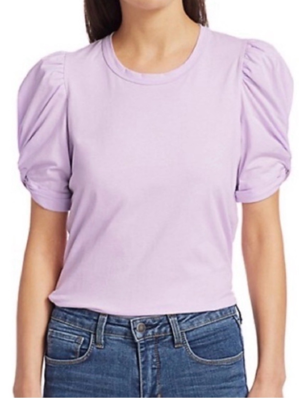 A.L.C. Puff Sleeve Crewneck Top - Lilac